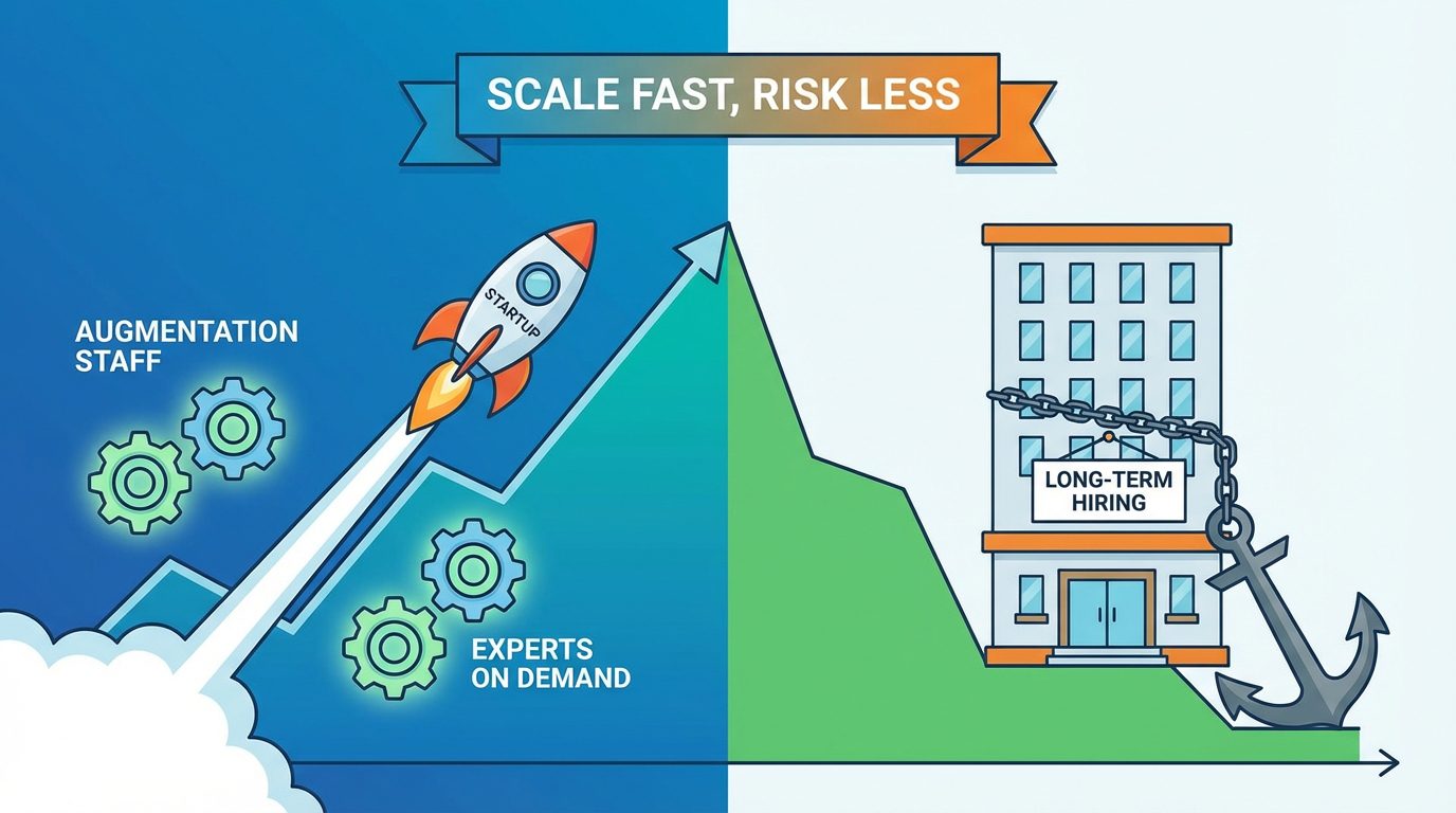 How staff augmentation helps startups scale without long-term hiring risk