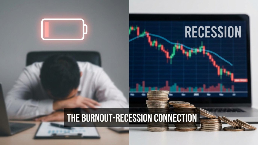Discover the burnout-recession connection and learn why economic uncertainty exhausts workers, increases stress, and impacts workplace well-being.